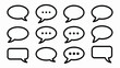 © RaianFarhad - Collection Of Speech Bubble Silhouettes On A White Background Featuring Varied Shapes And Ellipses bubbles talk comic dialogue balloon