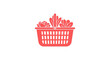 © mat - Shopping basket with fresh vegetables and leafy greens, healthy food concept, flat design icon