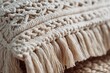 © sayan - handwoven macrame cushion cover with artisanal fringe