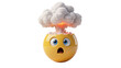 © Lucas - Isolated shocked emoji head exploding with a smoke cloud, symbolizing extreme stress or ideas.