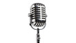 © Ioana - Isolated vintage chrome microphone for sound recording and radio broadcast equipment.