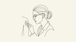 © Vet - Minimalist continuous line art of hand touching leaf on shoulder