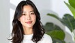 © migepon - 清楚で可愛らしい日本人女性の美容ポートレート 白背景のナチュラルスキンケアイメージ
