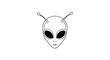 © Baba - Minimalist Alien Head Icon - Extraterrestrial Life Symbol, Sci-Fi Concept