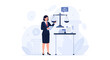 © Zevan - Female Lawyer or Judge Holding Scales of Justice and Tablet, Representing Law, Justice, and Legal Services
