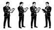 © togor - Four professional men standing and holding folders illustration.