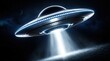 © Nats - Glowing unidentified flying object hovering in a dark night.