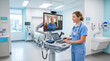 © Celt Studio - professional female nurse providing online telehealth medical consultation using modern hospital clinic video call equipment, advanced virtual healthcare communication technology, remote patient care