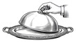 © melia - Hand holding silver serving dish lid.