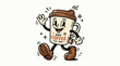 © Blower 047 - Xícara de café retrô com personagem acenando