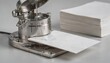 © DigitalSpace - Closeup medium view of scientific equipment measuring Cobb test values on paper samples to evaluate water absorption properties.