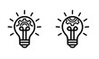 © Md Rupchan Sheikh - Light bulb with gear icon set. Innovation, creative thinking, and engineering line art vector illustration.