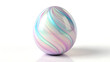 © Tasmia - 3D Rendered Iridescent Egg Shape with Smooth Reflective Surface and Pastel Gradient