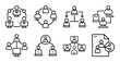© Md - Flat organizational hierarchy and team structure icons - Colorful set of flat icons depicting team hierarchy, organizational charts, and business structures in a clean style.