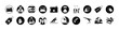 © HMWaliullah - Flat icons set of various objects and activities - A clean and modern flat icon collection featuring everyday objects, tools, and activity symbols in black and white.