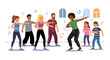 © Nomads Studio - Diverse Group of People Enjoying an Energetic Dance Fitness Class Indoors