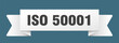 © BHM - iso 50001 ribbon isolated on transparent background. iso 50001 ribbon