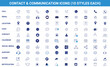 © KAMRAN - Set of contact and communication vector icons in ten different graphic styles with communication