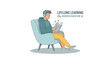 © Aldi Bahtiar Riano - A person sits in a chair with a book showing lifelong learning and modern education.