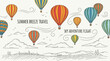 © THIBNH - Vibrant hot air balloon soaring through the clear blue summer sky at sunrise; an adventure travel transport representing freedom and outdoor leisure flight during a warm gentle breeze at altitude.