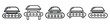© Pallobroy - Simple line drawing of bakery baking conveyor icon set on a white background