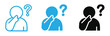 © Nabila - Question mark icons depicting puzzled people thinking with query signs vector illustration .