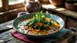 © lastfurianec - Zimbabwean cuisine. Traditional Zimbabwean stew Dovi (Dovi is not Murivo). A thick, warming dish, the main distinguishing feature of which is a rich sauce based on natural peanut paste.