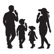 © L RAHMAN - Silhouette of a happy family eating ice cream together