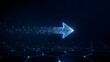 © happie - Luminous particle arrow over a digital grid – Great for data center marketing, network security, or high-speed internet promos.
