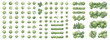 © JIm Studio - Green Watercolor Tree Canopy Set in Top View for Landscape Architecture Plans, Garden Layouts, Site Maps, Urban Parks and Environmental Design Vector Illustration