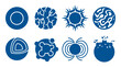 © Paramount - Blue abstract planetary core and energy icon set.