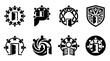 © slamet - Black doorway and community icons showing inclusion and gateways.