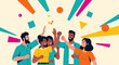 © monster - Diverse group of happy people.