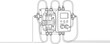 © lukman - Technical drawing of a fluid control system with pump and digital display