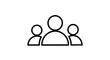 © Every Thing  - A simple black line icon of three people standing together on a transparent background