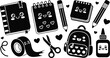 © Trendy Three - Kawaii style school supplies with cheerful faces and educational tools for students