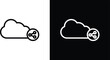 © mila - Cloud share icons in black and white colors