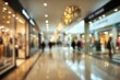 © Serhii - Cinematic Blur in a Busy Mall Hallway with Colorful Storefront Lights