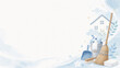 © fu-fu - Japanese year end cleaning osoji background with cleaning tools, with copy space, flat illustration style