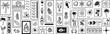 © MDSHAHIN - Collection of black and white summer tropical beach vacation and