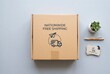 © fannrei - Minimalist cardboard delivery box for free shipping nationwide campaign