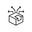 © Matibie Digistock - Product diversification vector icon. A cardboard box package with arrows pointing outward in different directions. Representing market expansion, new product development, and business portfolio growth