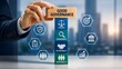 © GalleryVisualLab - Corporate good governance concept with hand stacking wooden blocks displaying fairness transparency accountability and responsibility