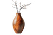 © Khadija - Elegant dark brown wooden vase holding delicate dry branches with small buds creating a minimalist decorative interior style centerpiece arrangement isolated on white background