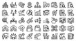 © MDSHIPON - Business Management and Office Workflow Thin Line Icons Mega Collection Black Editable Stroke Vector Set