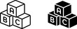 © Dhriti Roy - Alphabet abc blocks icons set with alphabet children learning education preschool childhood knowledge literacy teaching development building