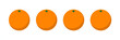 © Rizwan - Four bright fresh oranges arranged in a straight horizontal line on white background.
