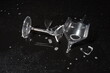 © 채연 유 - Broken Wine Glass and Shards on a Wet Black Surface