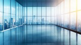 A Modern and Spacious Office Interior with Panoramic City Views and Abundant Natural Light
