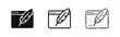 © drawing lines - Website blog content writing icon set with feather pen